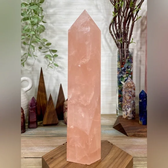 2268 Large Rose Quartz Crystal Tower